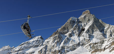Skifahren im Aosta Tal