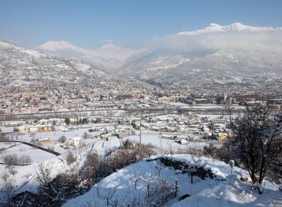 Aosta unter dem Schnee